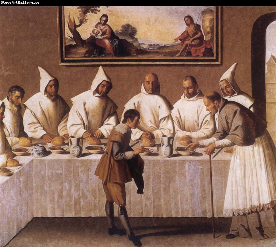 Francisco de Zurbaran St Hugo of Grenoble in the Carthusian Refectory